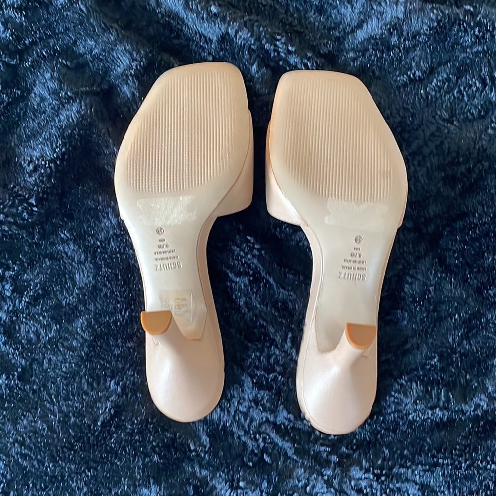 SCHUTZ beige heels 8 1/2 3 inch heel. With box - Picture 4 of 9